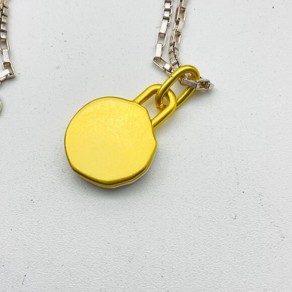 MADEWELL Signed Charm Necklace Mixed Metal Tones Reversible - Picture 5 of 5